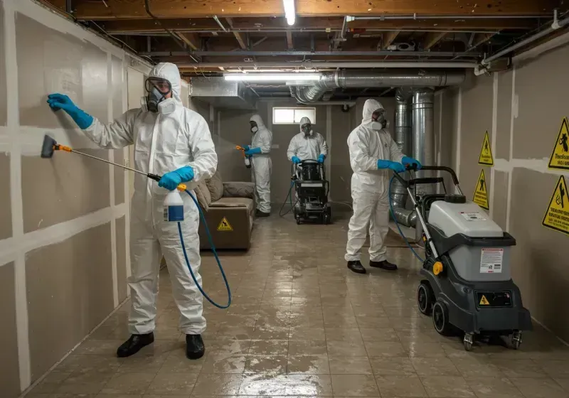 Basement Moisture Removal and Structural Drying process in Long Beach, MS